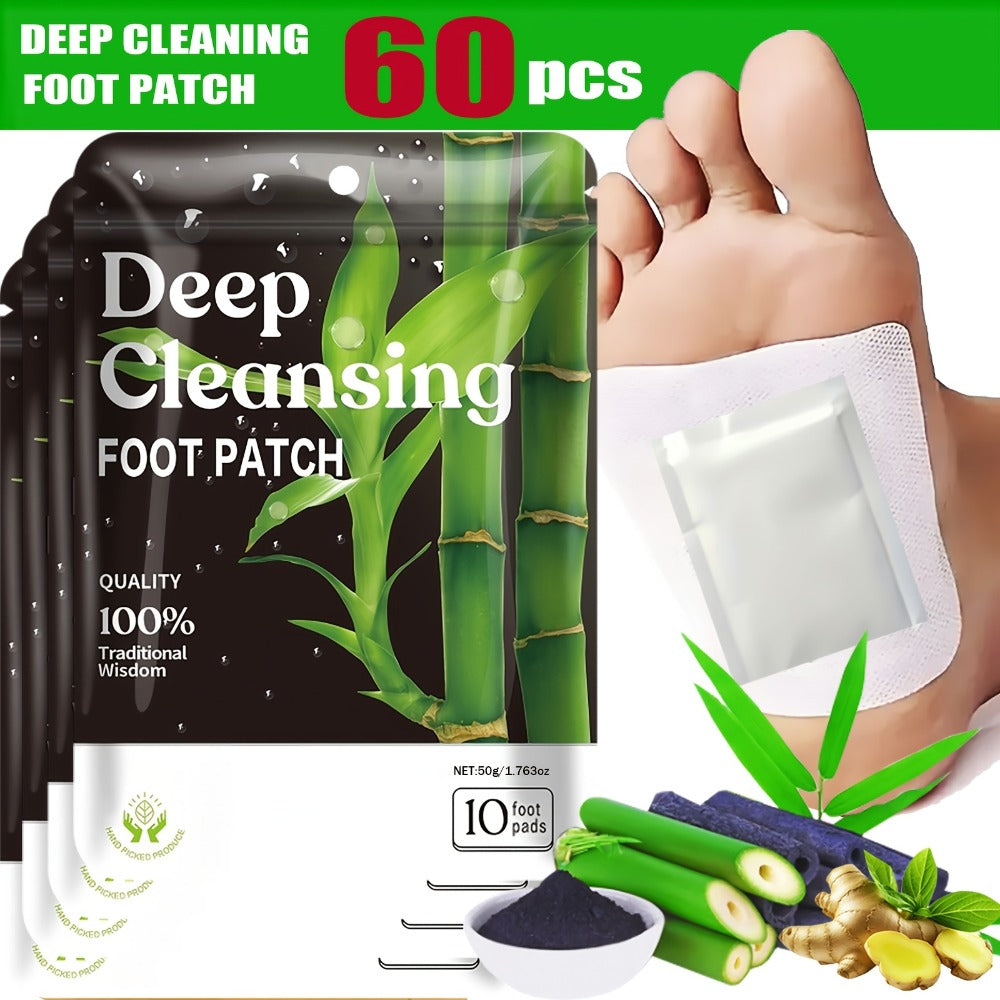 Foot Detox Patches Bamboo Vinegar & Ginger 60 & 160 Pcs - Deep Cleansing Natural Plant Ingredients Alcohol-Free Overnight Moisturizing Foot Pads for Tired Aching Feet - Green Golden Lavender Variants
