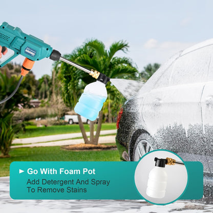Portable High-Pressure Car Wash Machine – 500PSI Cordless Pressure Washer with 6-in-1 Nozzle & 5M Hose