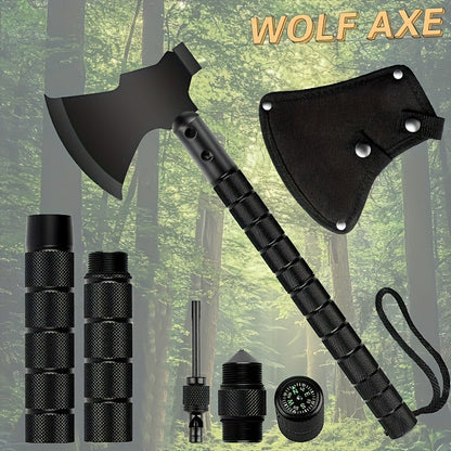 Survival Hatchet Camping Axe Multitool Folding Axe with Hammer Magnesium Fire Starter Flint Rod Emergency Breaching Tool for Camping Hiking Off-Road Outdoor Adventures Multiple Styles