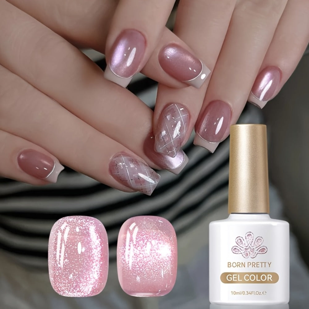 BORN PRETTY Cat Eye Gel Polish 6PCS Flowing Series Magnetic 10ml Alcohol Free Soak Off LED UV 30-Day Wear – Flowing Cat Eye Nail Art Gel Set for Salon & DIY Manicure, Nail Gift for Women