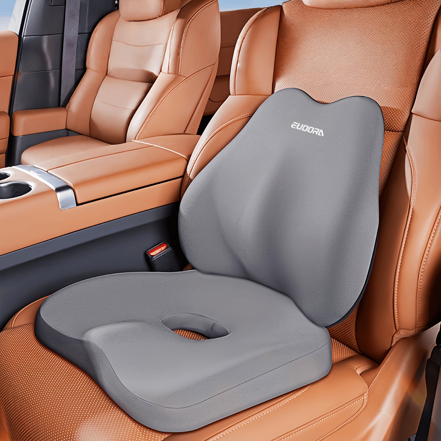 Car Seat Cushion + Back Cushion Set - Winter Autumn Comfort Upgrade, Memory Foam Ergonomic Design. Soft Elastic,  Fit for Sedans, SUVs Trucks, Enhances Driving Comfort.