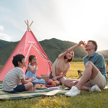 Kids Teepee Tent Indoor Outdoor Play Tent – Nordic Conical Princess Playhouse, Washable Kids Play Tent for Toddlers & Children | White, Blue, Pink, Star | Birthday Christmas Gift