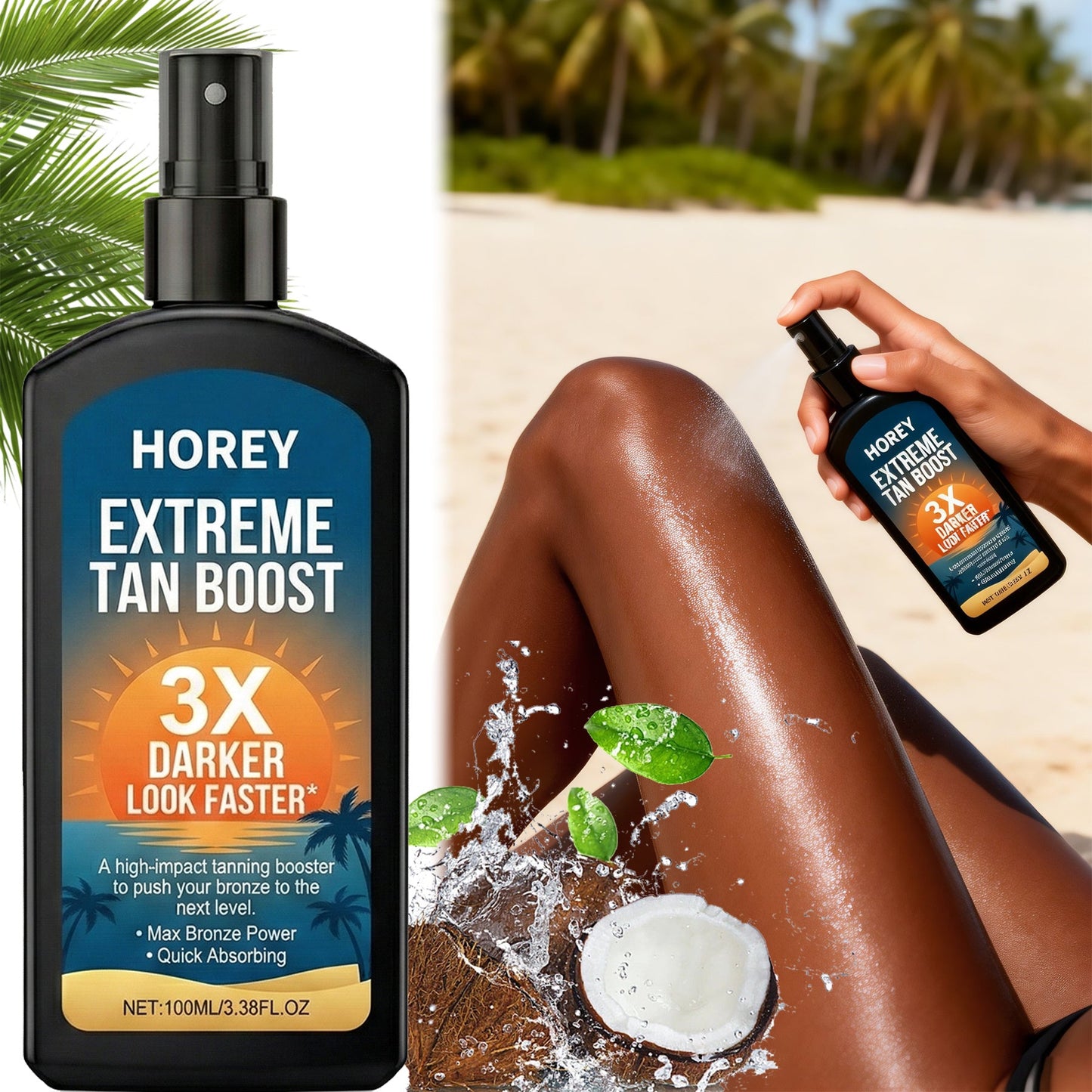 Self Tanning Bronzing Spray with Coconut Oil and Avocado Extract 100ml Sunless Tanner Moisturizing Body Tanning Mist Streak-Free Natural Bronze Sun-Kissed Glow No Dryness All Skin Types Women