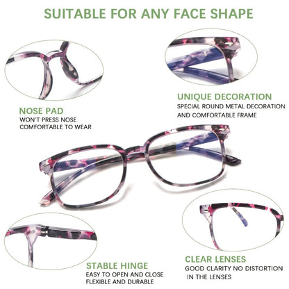 Blue Light Blocking Reading Glasses for Women 5-Pack – Stylish Computer Readers with Spring Hinges, Anti-Blue Light Lenses, Multiple Strengths 1.0–4.0x, Multicolor