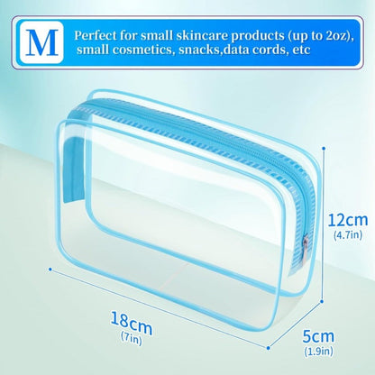 TSA Approved Clear Toiletry Bags Set of 24 Transparent Travel Makeup Organizer Pouches Medium Size Airport Security Quart Bag for Liquids Skincare Women White Rose Red