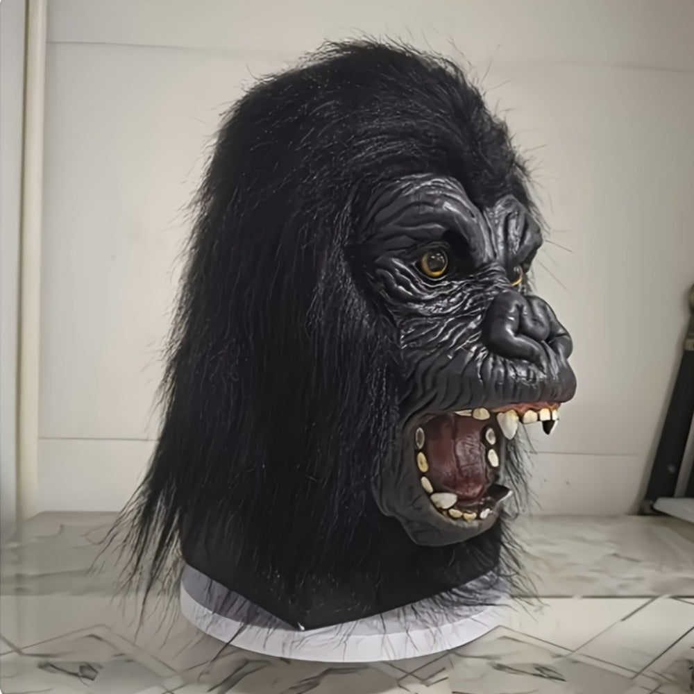 Elephant Monkey Latex Full Head Mask Realistic – Black White Animal Costume Mask for Adults Halloween Costume Parties Cosplay Prank Photo Prop Birthday Gift Durable