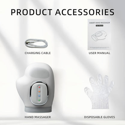 Hand Massager with Heat & Air Pressure – 3D Shiatsu Kneading 6 Modes Rechargeable Portable Hand Massager for Arthritis Pain Relief, Ideal for Office Workers Seniors & Gamers, Finger & Palm Massager