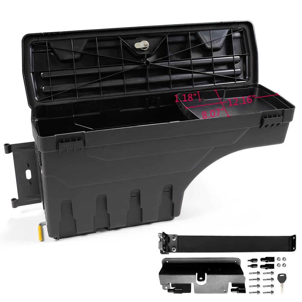 1Pair Lockable Storage Box For Chevy For Silverado For GMC For Sierra 1500 For 2500HD For 3500HD 2007-2018, Lockable Storage Box Case Truck Bed Toolbox