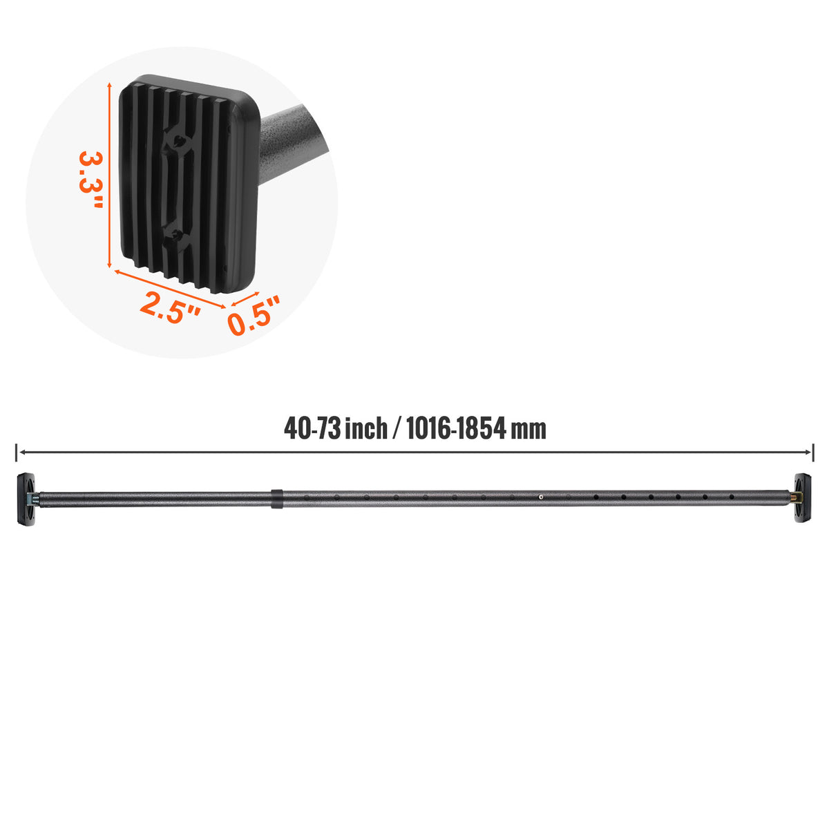VEVOR Cargo Bar, Truck Bed Bar Adjustable from 40" to 73", Heavy-Duty Steel Cargo Stabilizer Bar with 220 lbs Capacity, Truck Load Bar Stop Sliding for Pickup Truck Bed, SUV, Minitruck