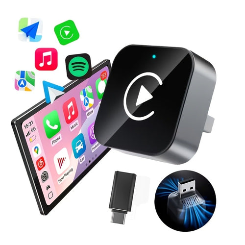 2-in-1 Wireless CarPlay & Android Auto Adapter Mini USB Dongle 2026 Upgrade Fast Stable Connection for iOS 10+ & Android 11+, Converts Wired CarPlay to Wireless Plug-and-Play
