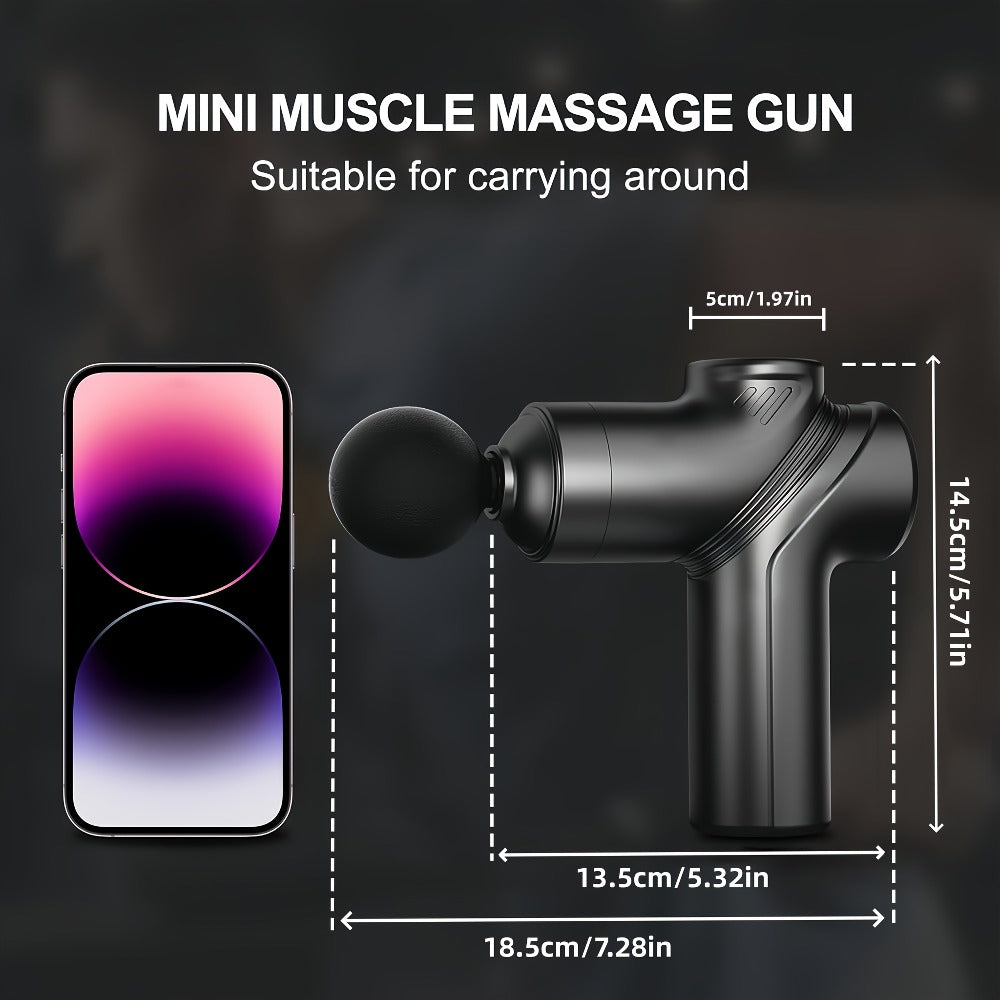 Massage Gun Deep Tissue Percussion Massager – Portable Handheld Electric Body Massager with 4/8 Heads & 6 Speed Settings for Muscle Relaxation & Post-Workout Recovery