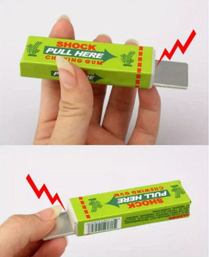 Shocking Gum Prank Toy 4 Pack – Realistic Vibrating Fake Chewing Gum Electric Shock Joke Candy, Funny Gag Gift for Kids Teens & Adults, Party Favor, April Fools Trick, Mixed Colors