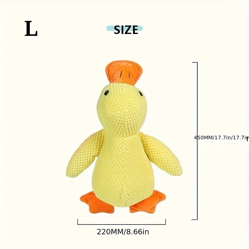 Large Plush Duck Dog Toy with Squeaker - Bite-Resistant Soft Chew Toy for Puppies & Large Breed Dogs, Durable Teething Toy for Golden Retrievers Corgis Pomeranians & All Breeds