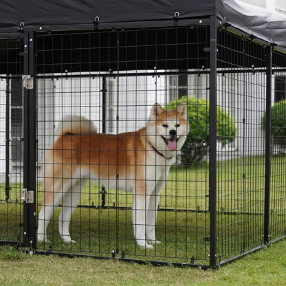 Outdoor Dog Kennel Heavy Duty Galvanized Steel with Roof Double Safety Locks Rust-Resistant Large Dog Cage Fence Run for Big Dogs Multiple Sizes 1.2M to 9M