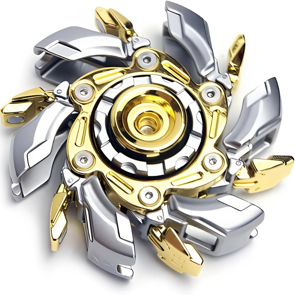 Metal Fidget Spinner Toy for Adults & Teens – Customizable Stress Relief Spinner with Hex Key, Screws & Metal Tube, Cool Decompression Anxiety Relief Tool, Black Gold Silver Dazzling Colors