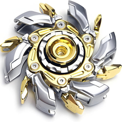 Metal Fidget Spinner Toy for Adults & Teens – Customizable Stress Relief Spinner with Hex Key, Screws & Metal Tube, Cool Decompression Anxiety Relief Tool, Black Gold Silver Dazzling Colors
