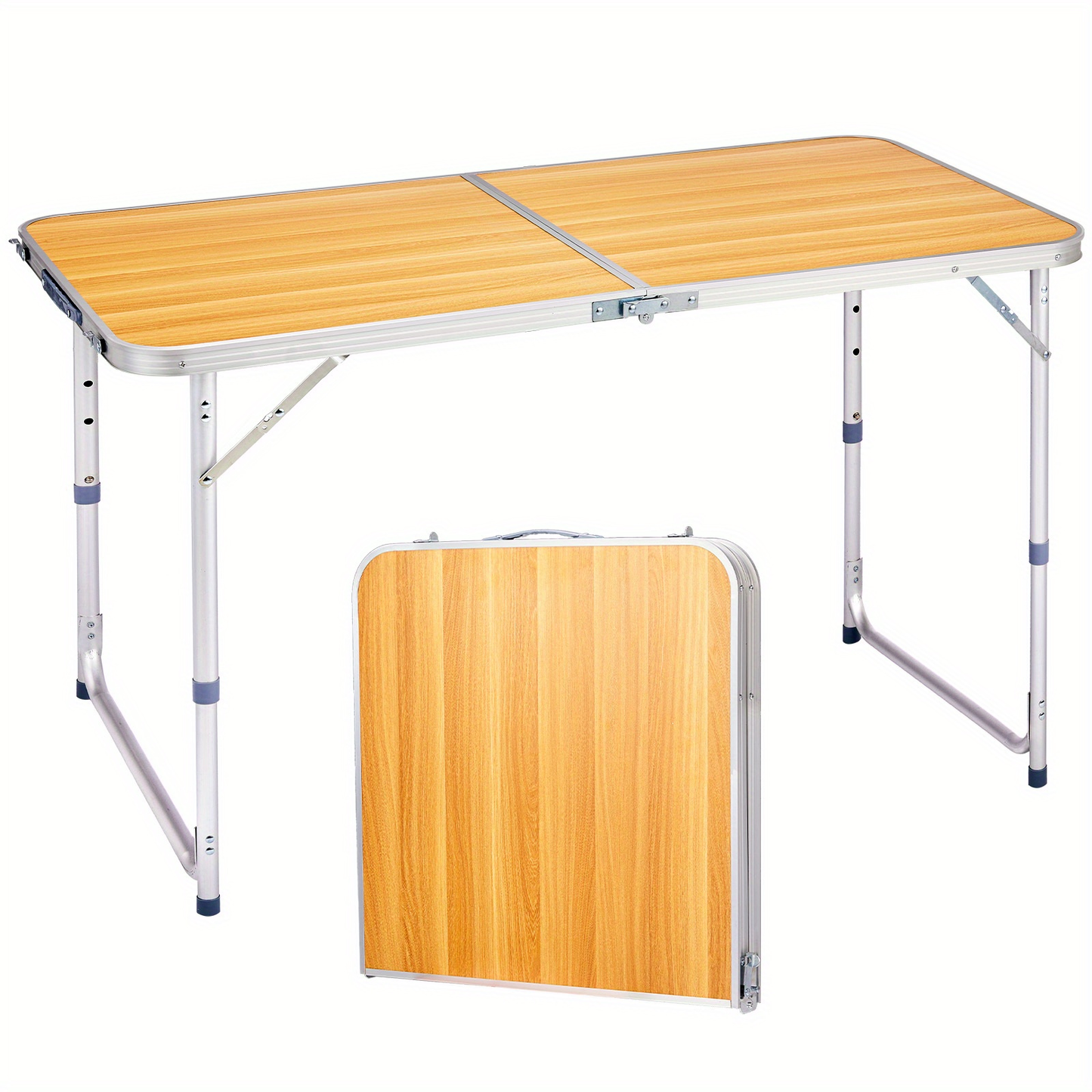 Outdoor Folding Picnic Table – Aluminum Alloy Rectangle Camping Table, Lightweight & Durable, Multi-Size 3ft/4ft for Patio, Backyard & Camping