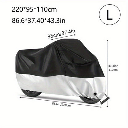 Waterproof Motorcycle Cover Outdoor Full Body Protection with Lock Hole Rain UV Dust Shield for Motorbike Scooter - Small & Large Sizes