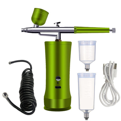 Cordless Airbrush Kit with Compressor Rechargeable Portable Handheld Air Brush Gun 3-Gear Pressure 3 Cup Sizes 7cc 20cc 40cc for Nail Art Makeup Model Painting Cake Decorating Graffiti Body Art