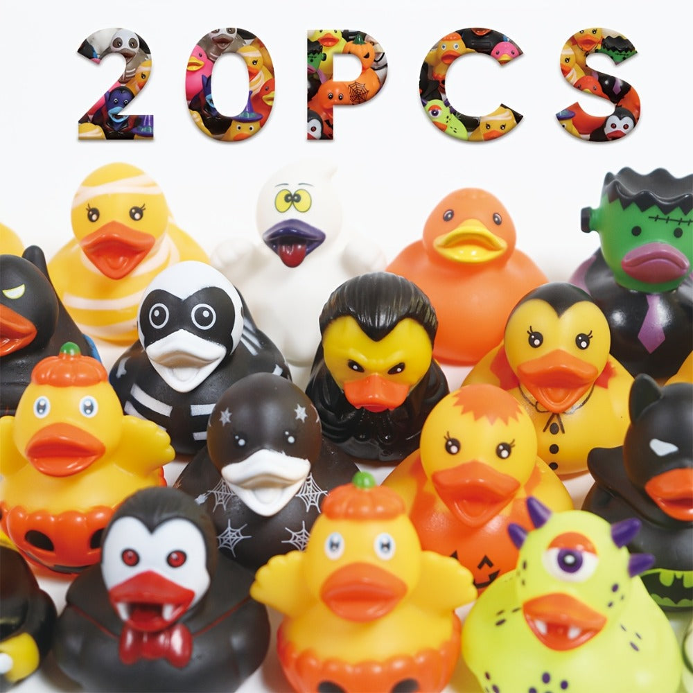 Rubber Duck Toys Bulk 20 or 100pcs – Novelty Squeeze Duckies for Party Favors Goodie Bag Fillers Kids Birthday Bath Toy Decoration