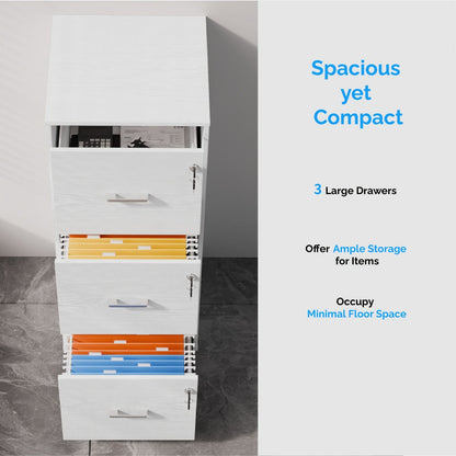 3-Drawer File Cabinet for Organized Everyday Storage in Home Office detail image - detail view 4