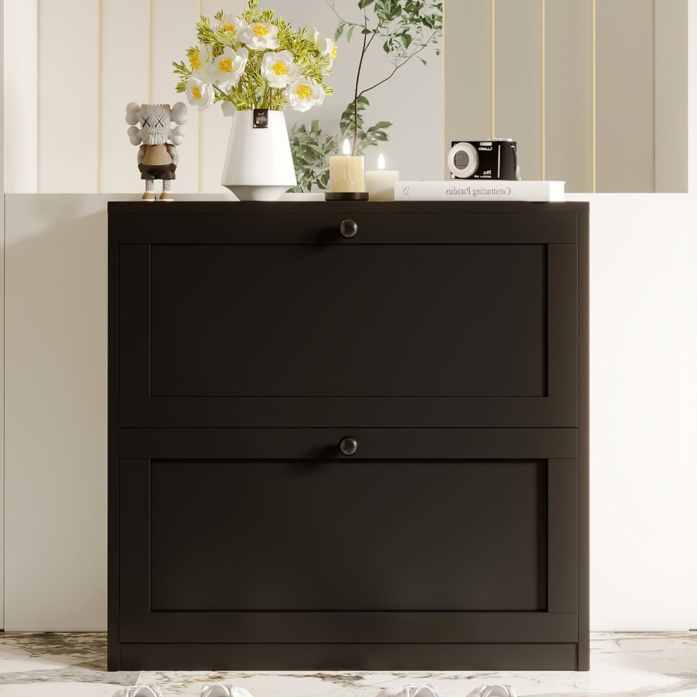 3-Drawer Space-Saving Shoe Cabinet, Covered Shoe Storage for Entryway detail image - detail view 12