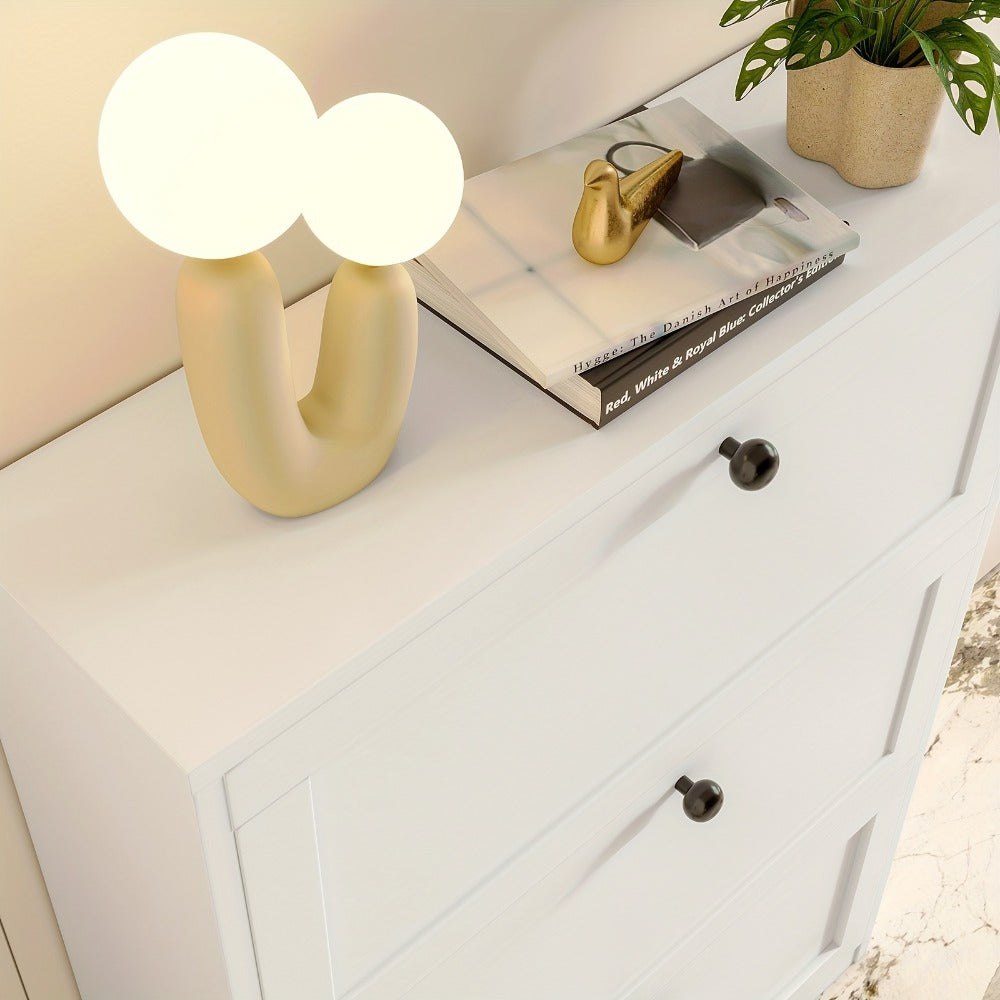 3-Drawer Space-Saving Shoe Cabinet, Covered Shoe Storage for Entryway detail image - detail view 15