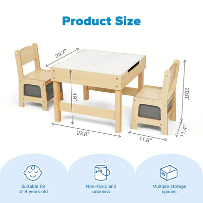 3-in-1 Kids Table And Chair Set with Storage Drawers for Comfortable Everyday Seating detail image