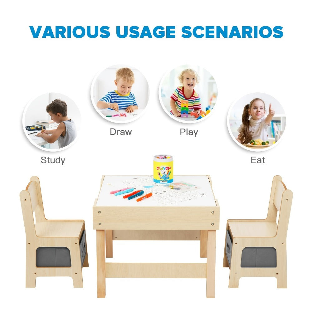 3-in-1 Kids Table And Chair Set with Storage Drawers for Comfortable Everyday Seating detail image - detail view 3