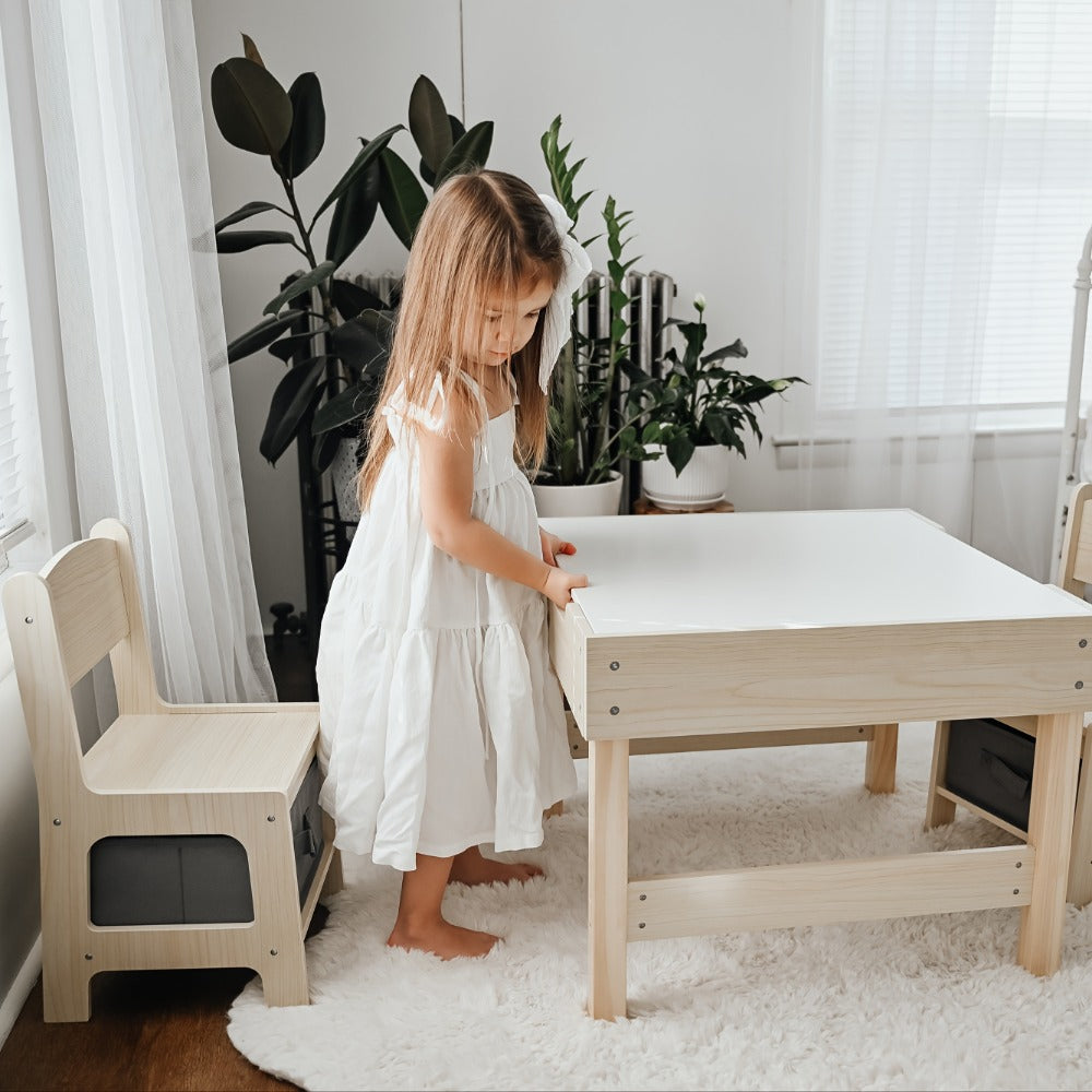 3-in-1 Kids Table And Chair Set with Storage Drawers for Comfortable Everyday Seating detail image - detail view 7