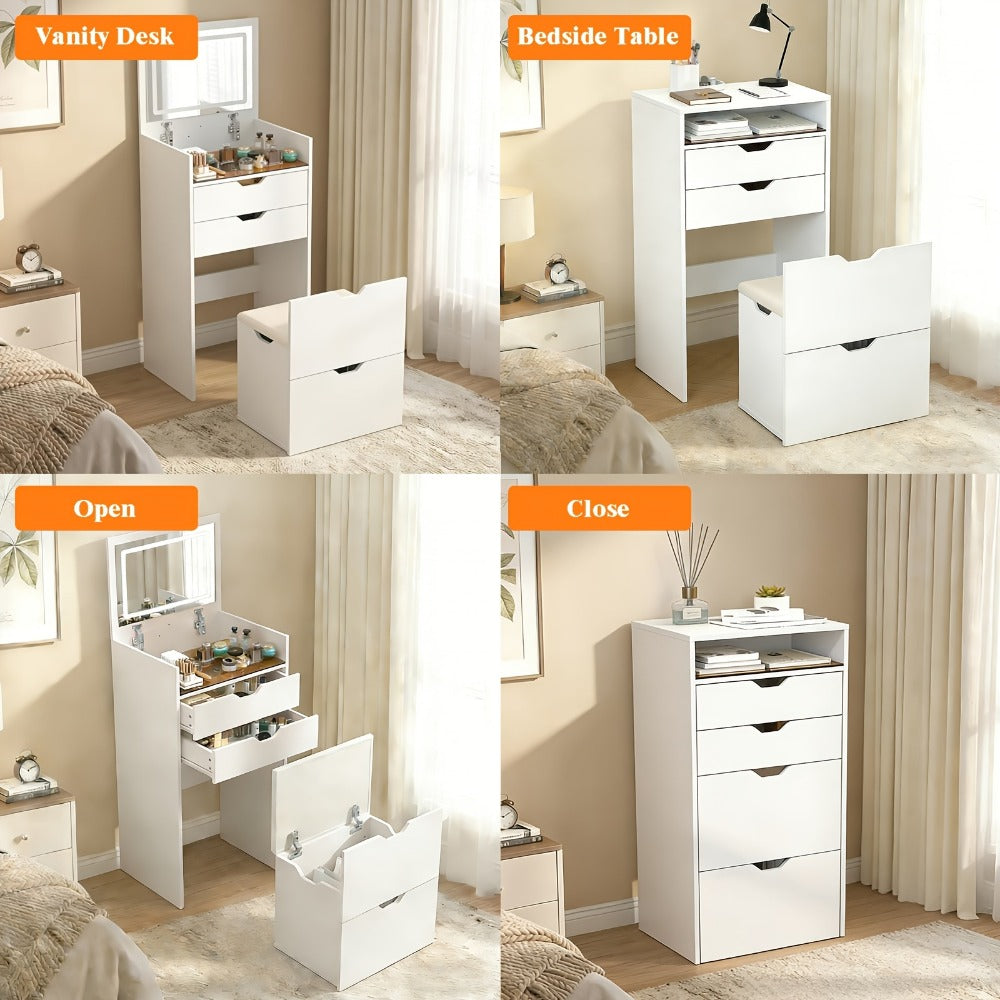 3-in-1 Makeup Vanity Desk, Bedroom Dressing Table for Dressing and Daily Routines detail image