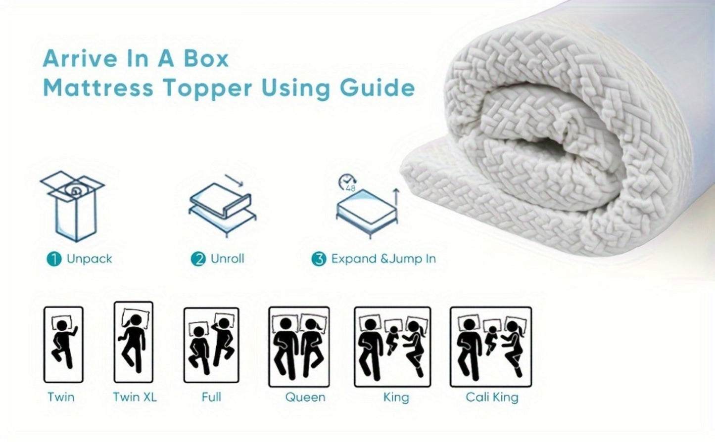 3-Inch Mattress Topper with Memory Foam, Bed Mattress Pad for Bedroom detail image - detail view 13