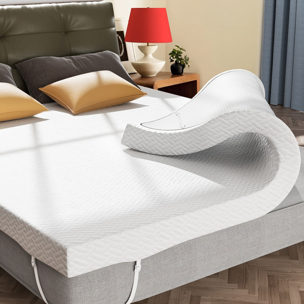 3-Inch Mattress Topper with Memory Foam, Bed Mattress Pad for Bedroom detail image - detail view 3