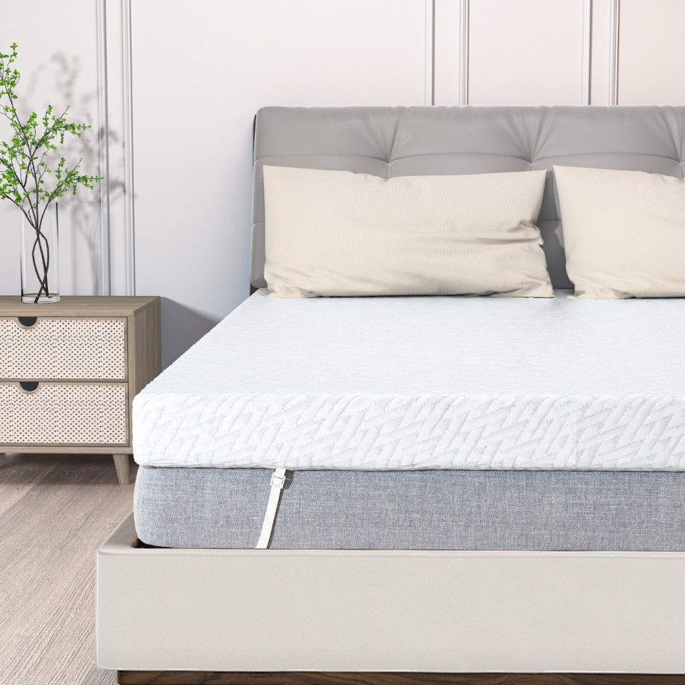 3-Inch Mattress Topper with Memory Foam, Bed Mattress Pad for Bedroom detail image - detail view 6