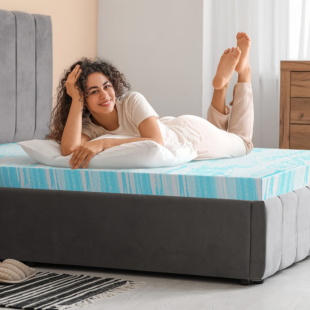 3-Inch Twin Mattress Topper with Memory Foam, Cooling Mattress Topper detail image - detail view 4