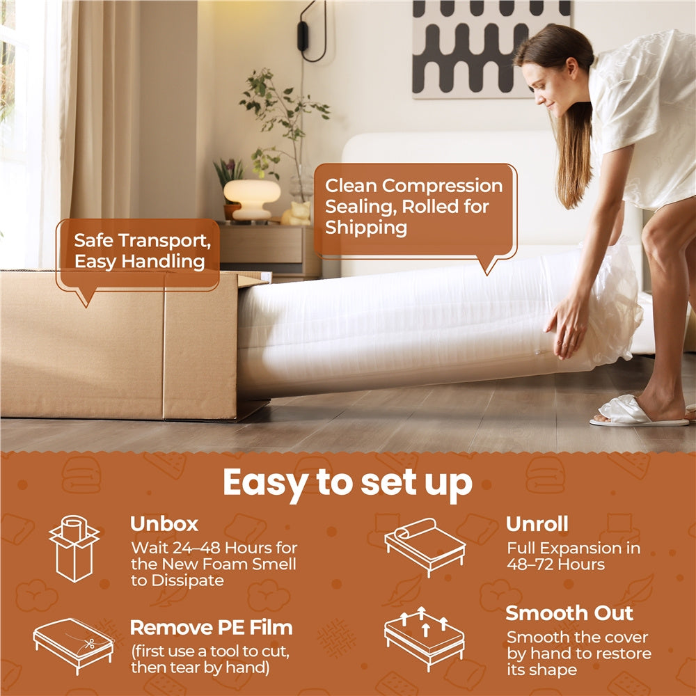 3-Layer Mattress, Medium-Firm Bed Mattress for Bedroom Comfort and Support detail image - detail view 35