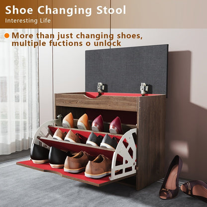 3-Layer Shoe Cabinet with Multiple Color Options, Space-Saving Shoe Cupboard detail image