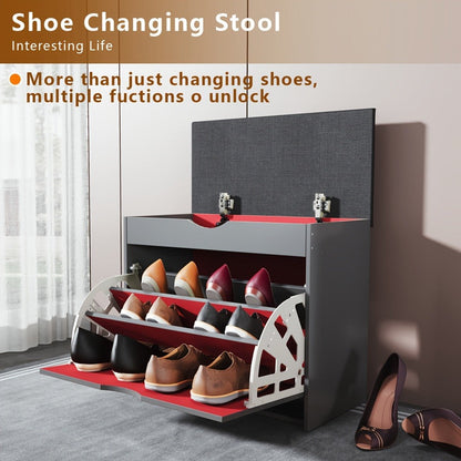 3-Layer Shoe Cabinet with Multiple Color Options, Space-Saving Shoe Cupboard detail image - detail view 8