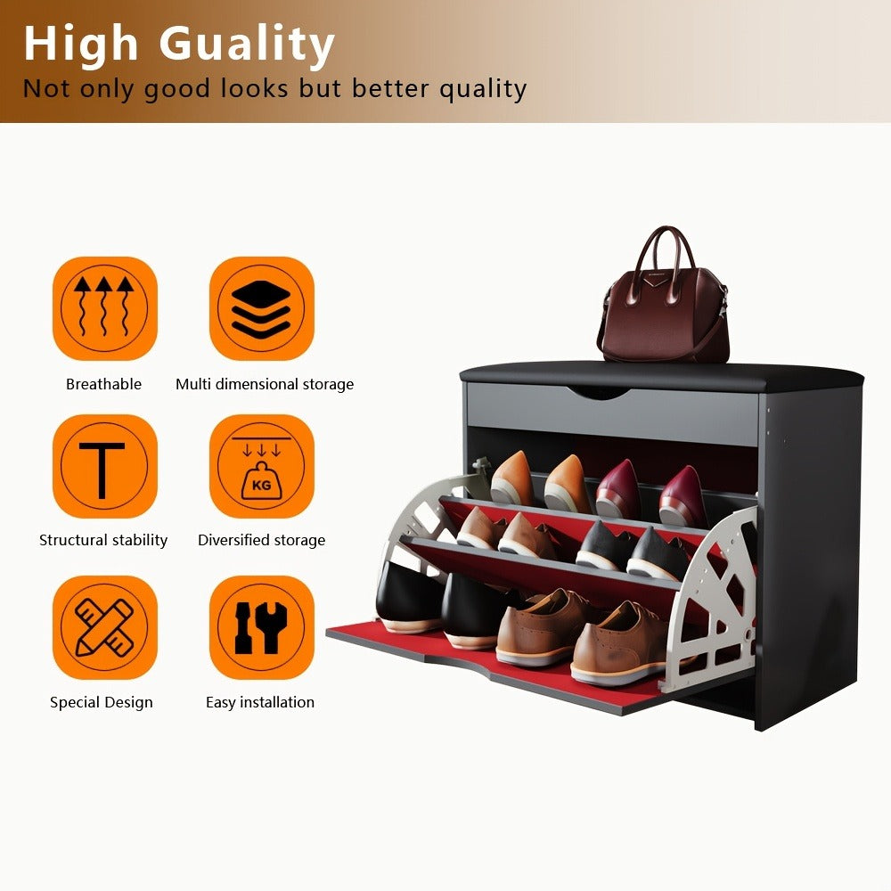 3-Layer Shoe Cabinet with Multiple Color Options, Space-Saving Shoe Cupboard detail image - detail view 9