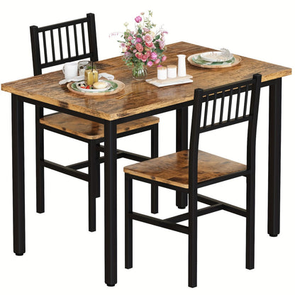 3-Piece Dining Table Set with Two Chairs Included for Work, Display, and Everyday Use detail image - detail view 11
