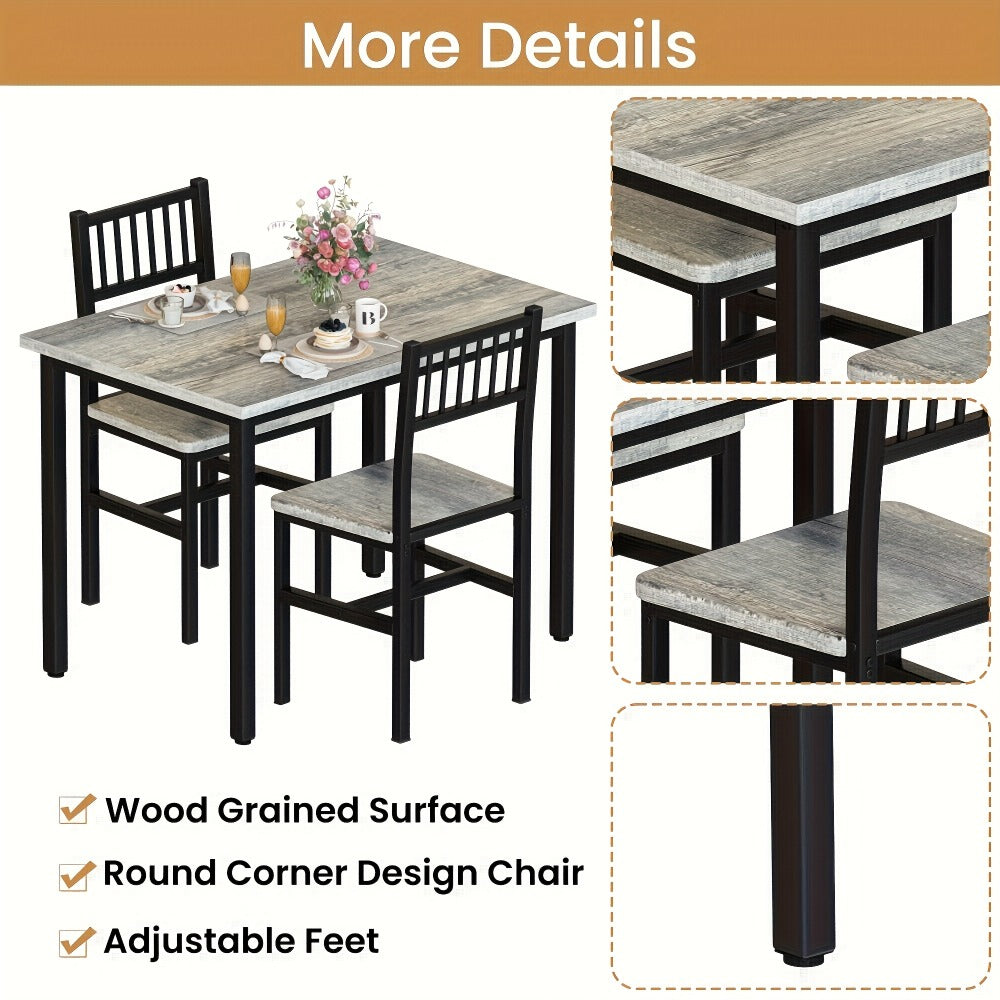 3-Piece Dining Table Set with Two Chairs Included for Work, Display, and Everyday Use detail image - detail view 17