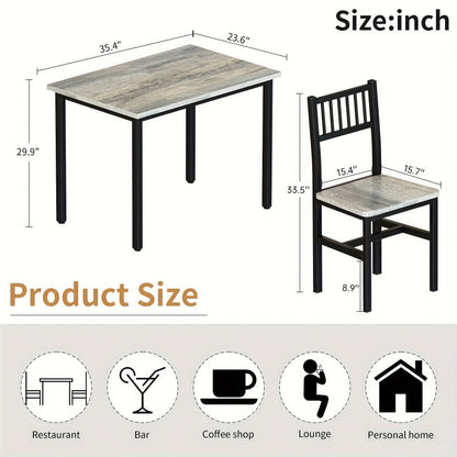 3-Piece Dining Table Set with Two Chairs Included for Work, Display, and Everyday Use detail image - detail view 18