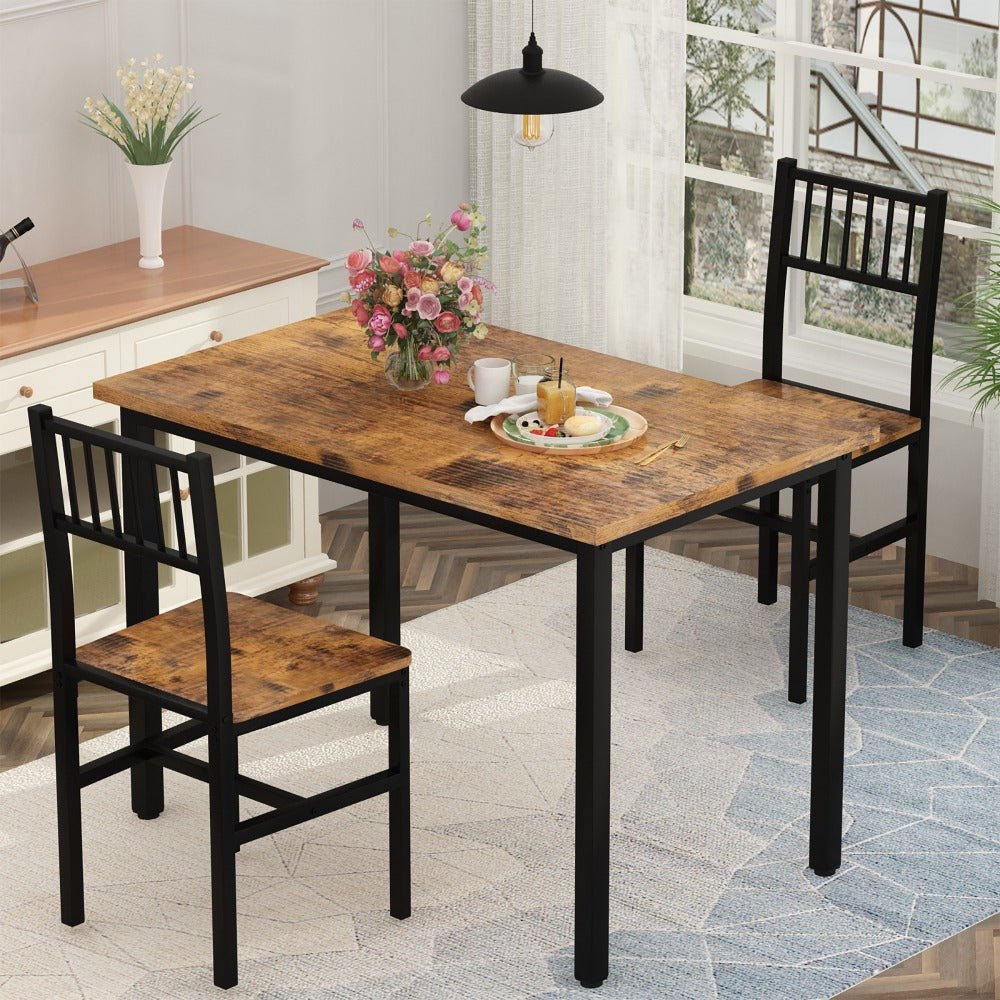 3-Piece Dining Table Set with Two Chairs Included for Work, Display, and Everyday Use detail image