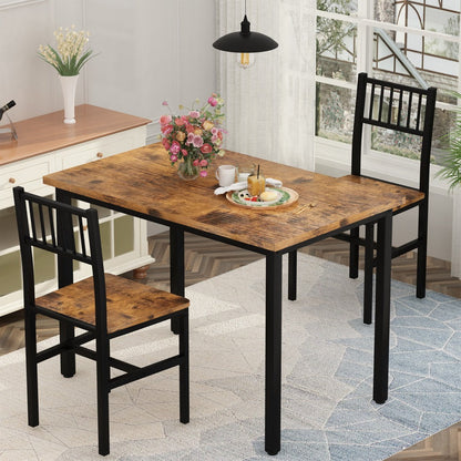 3-Piece Dining Table Set with Two Chairs Included for Work, Display, and Everyday Use detail image
