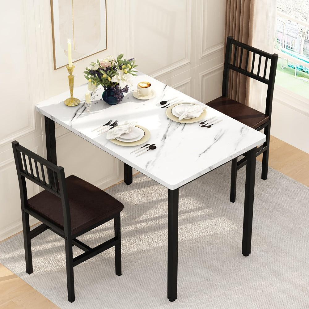3-Piece Dining Table Set with Two Chairs Included for Work, Display, and Everyday Use detail image - detail view 20