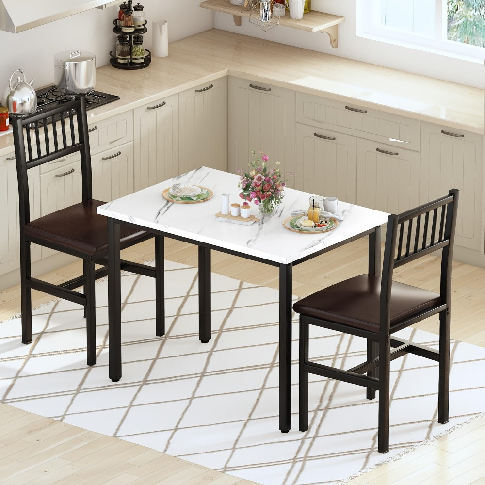3-Piece Dining Table Set with Two Chairs Included for Work, Display, and Everyday Use detail image - detail view 22