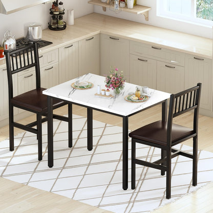 3-Piece Dining Table Set with Two Chairs Included for Work, Display, and Everyday Use detail image - detail view 22