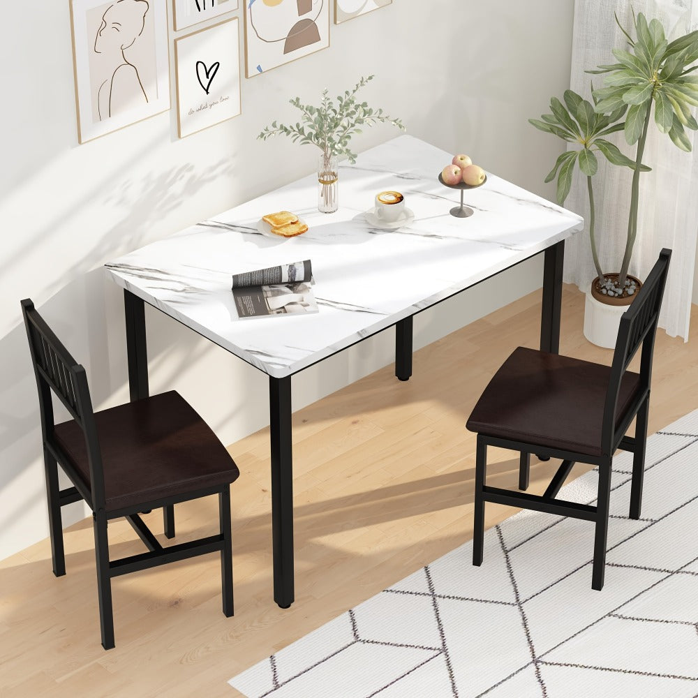 3-Piece Dining Table Set with Two Chairs Included for Work, Display, and Everyday Use detail image - detail view 23