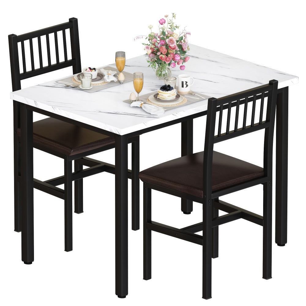 3-Piece Dining Table Set with Two Chairs Included for Work, Display, and Everyday Use detail image - detail view 3