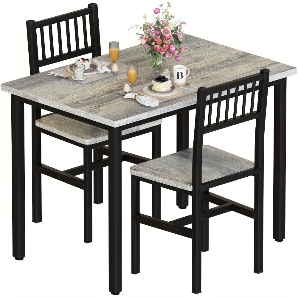 3-Piece Dining Table Set with Two Chairs Included for Work, Display, and Everyday Use detail image - detail view 5